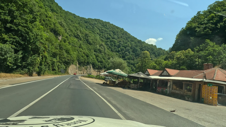 Stalletjes met vlierbessensap en fruit tijdens camperreis in Bosnië